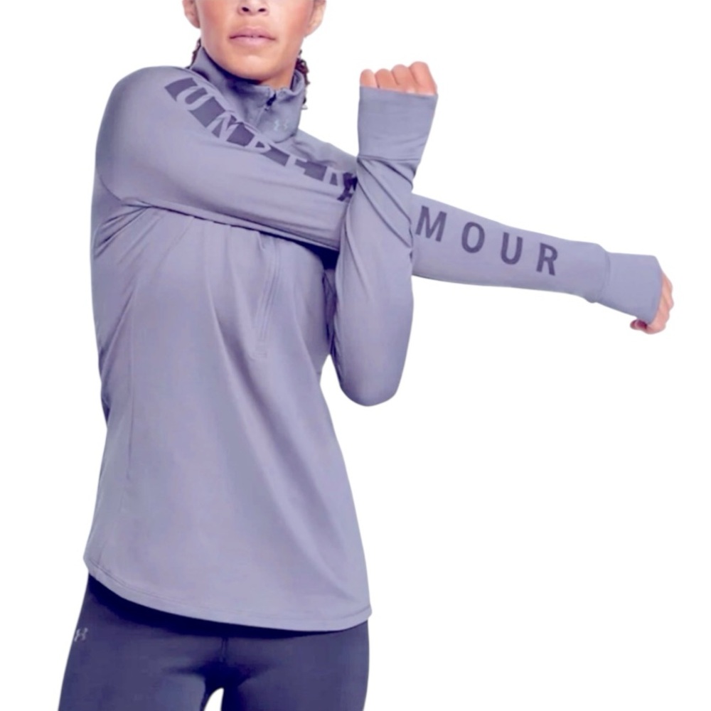 Under Armour UA Tech Twist 1/2 Zip Logo Long Sleeve Pullover Jacket Purple XS